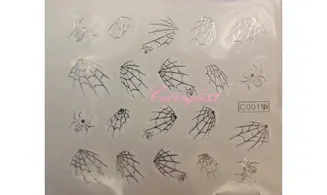Water décal toile araignée argent C001s