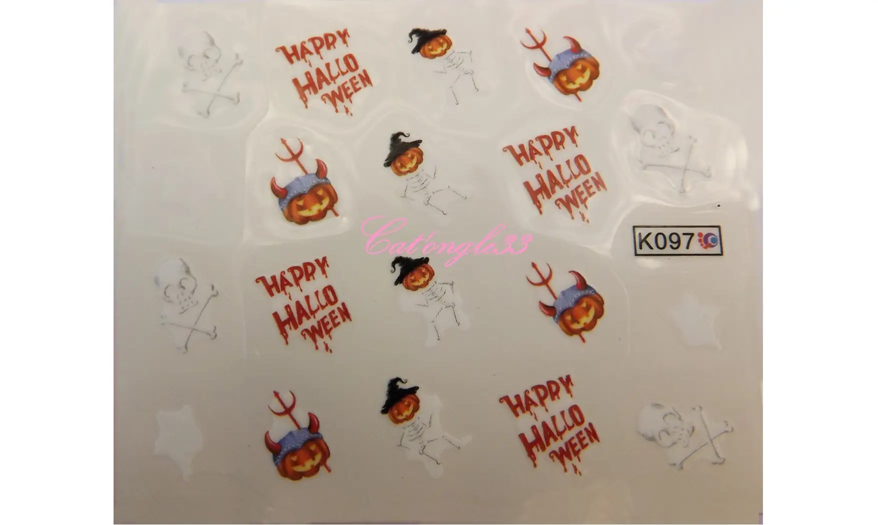 Water décal halloween squelette K097