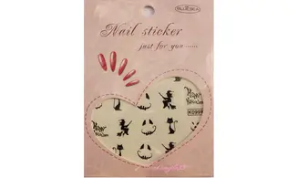 Water décal halloween chat sorcière K099