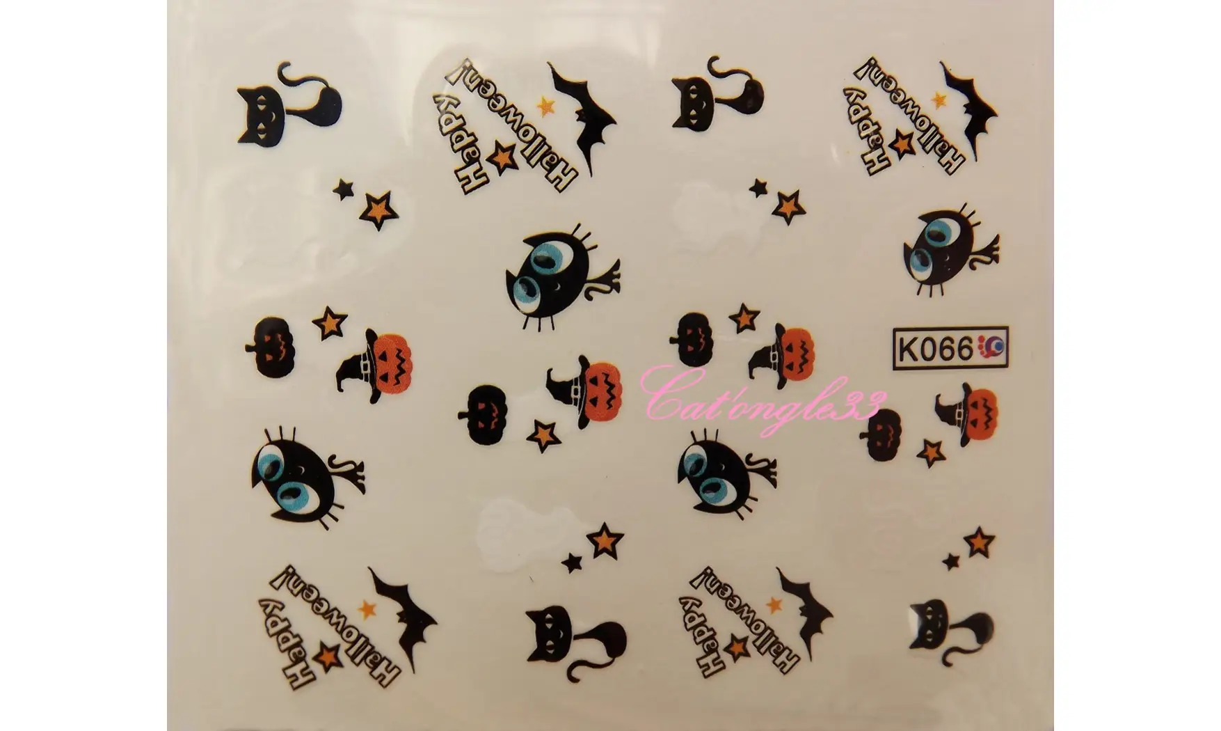 Water decal chat citrouille K066
