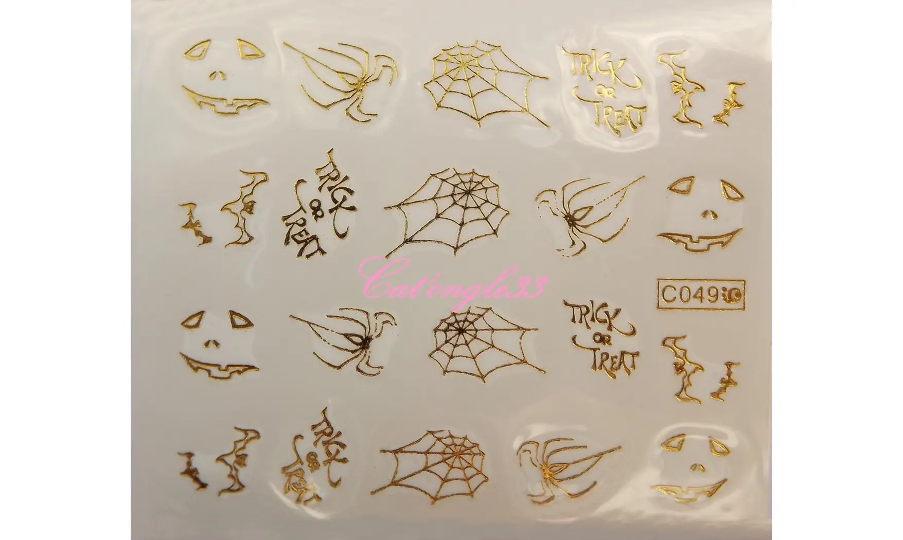 Water decal araignée or C049g