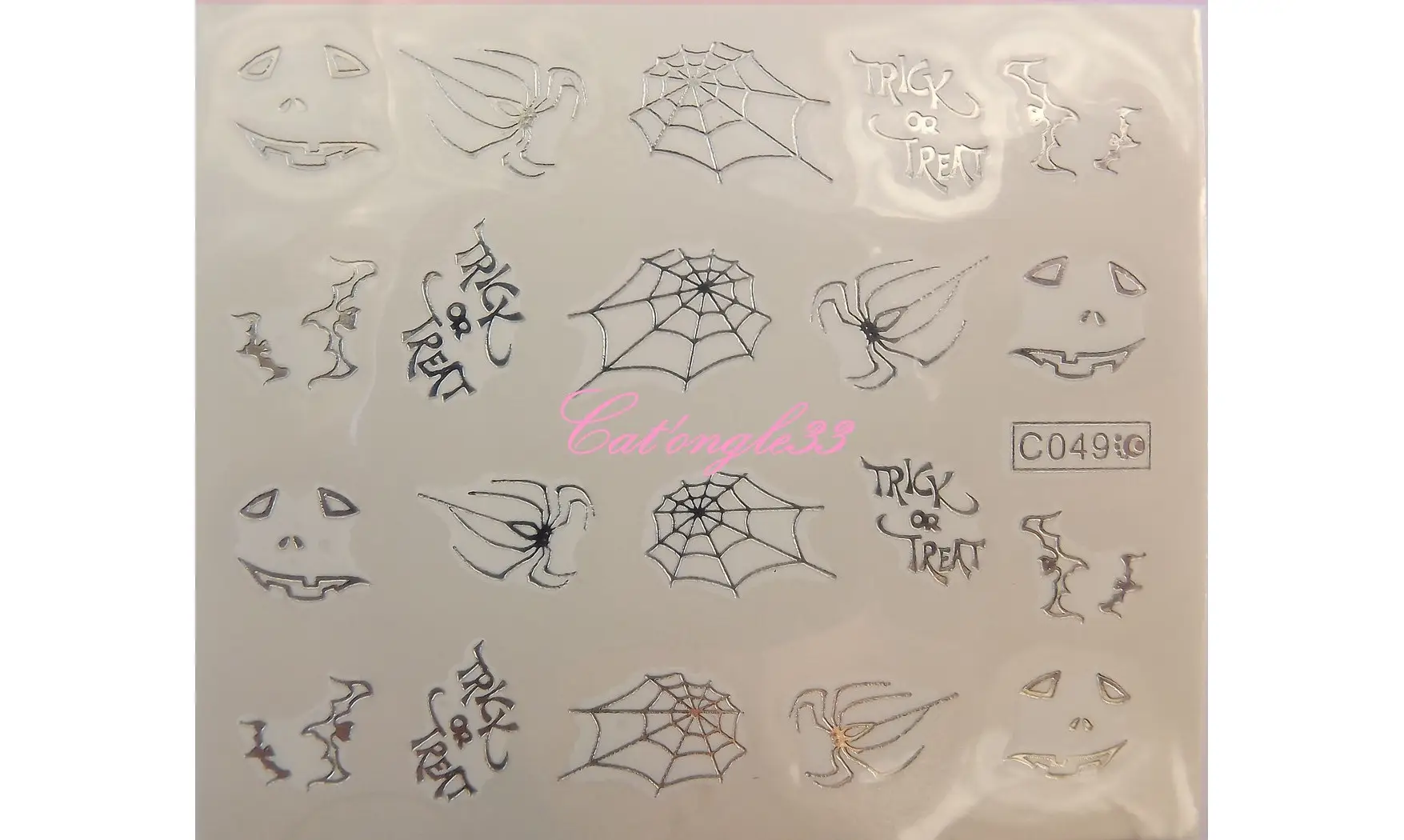 Water decal araignée argent C049s