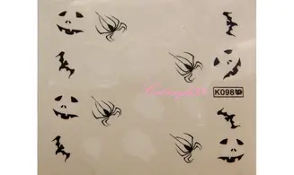 Water decal araignée blanc noir K098
