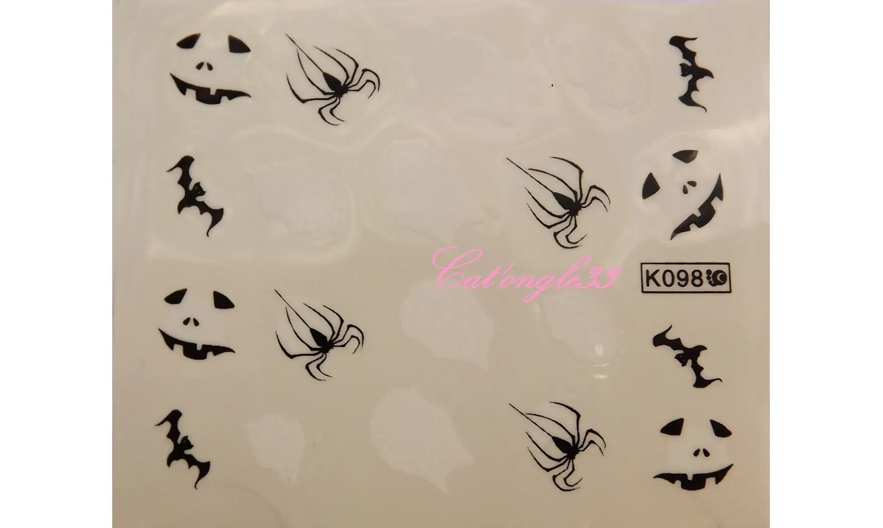 Water decal araignée blanc noir K098