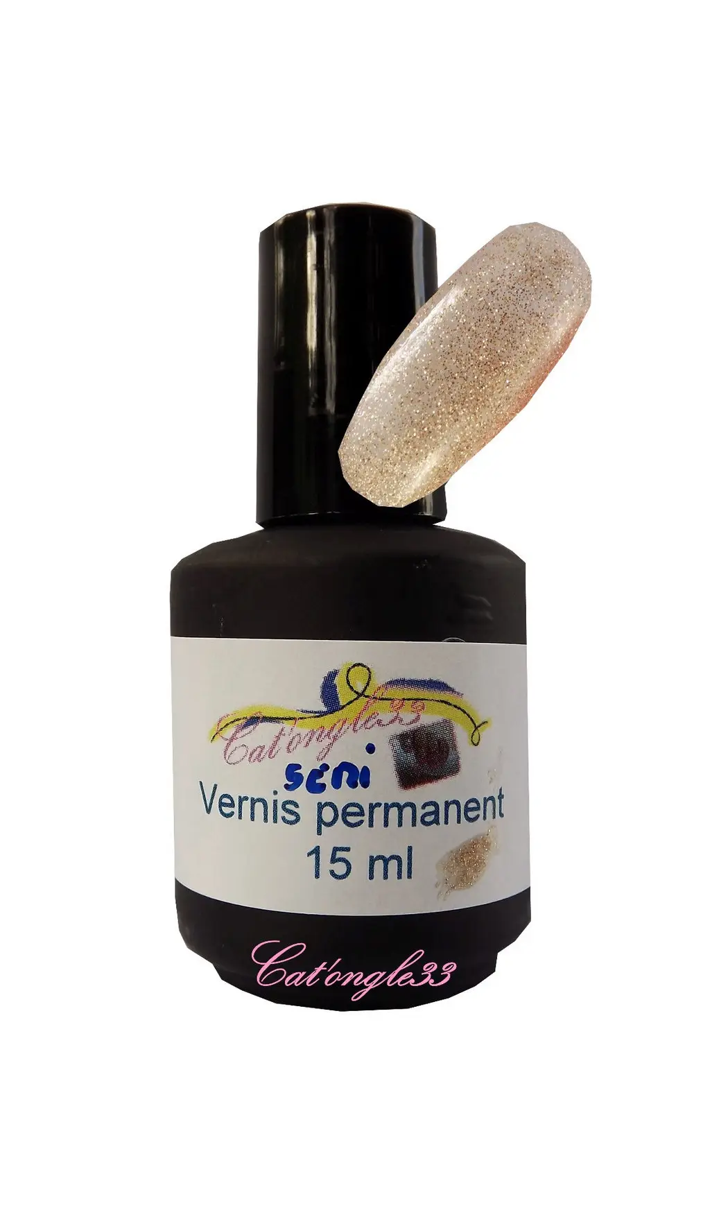 Vernis semi permanent paillette fine or