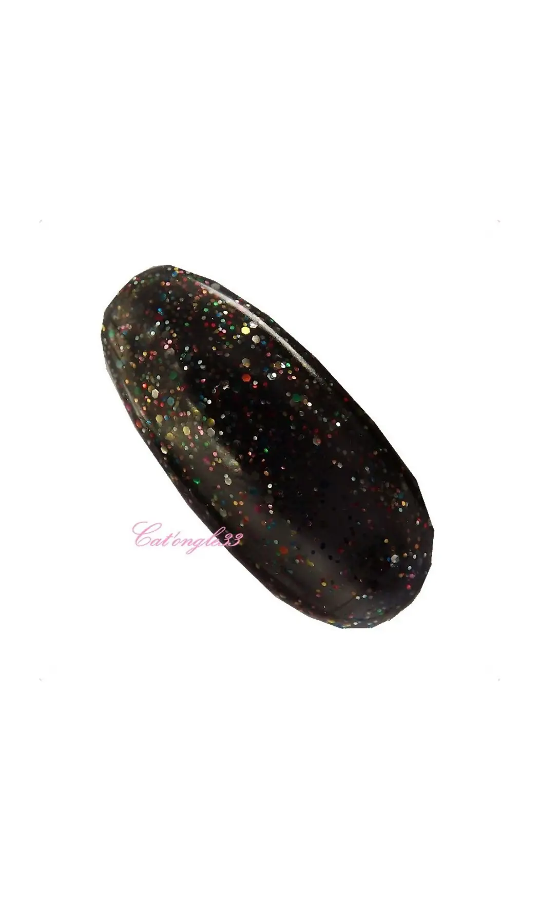 Vernis semi permanent noir paillette mul