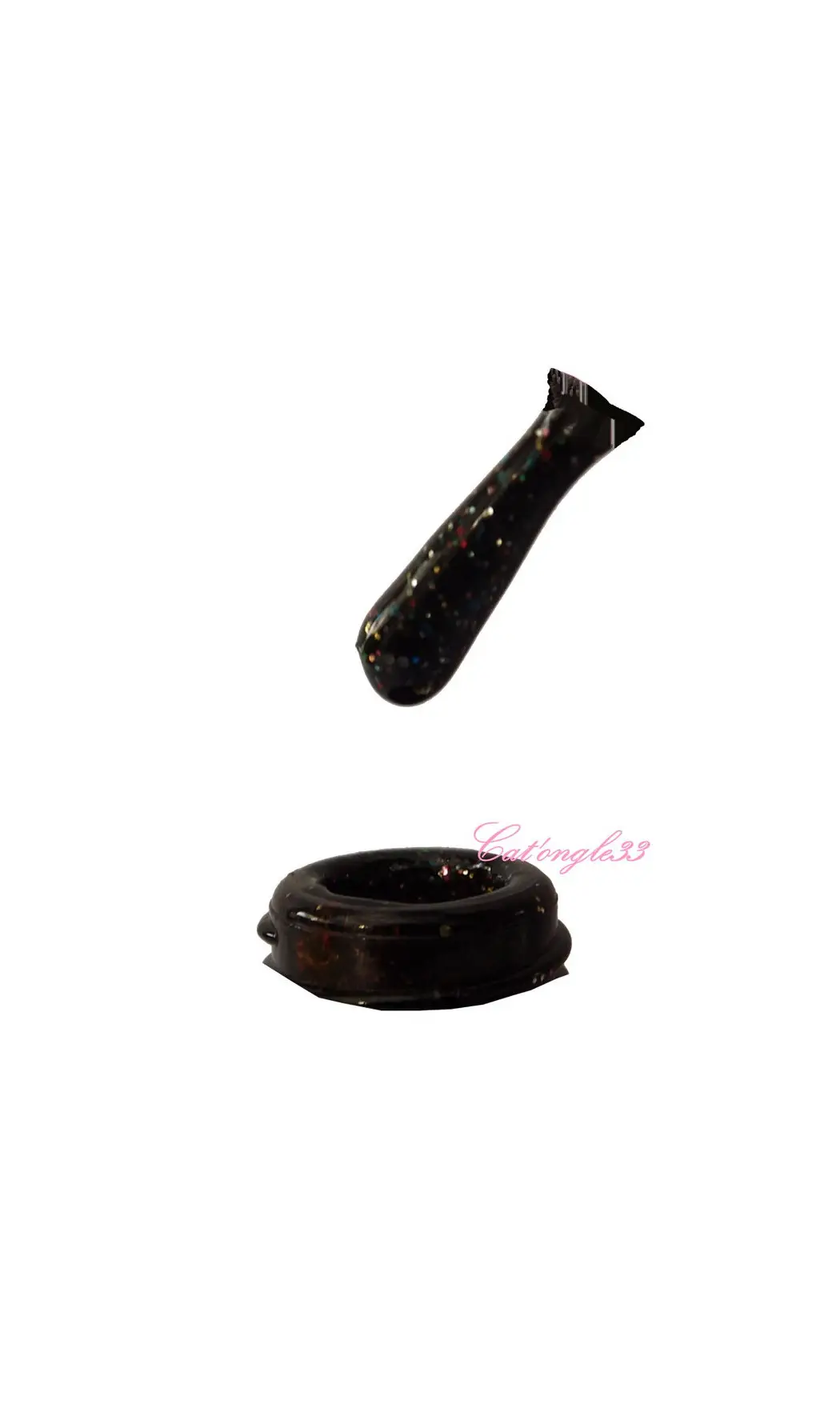 Vernis semi permanent noir paillette mul
