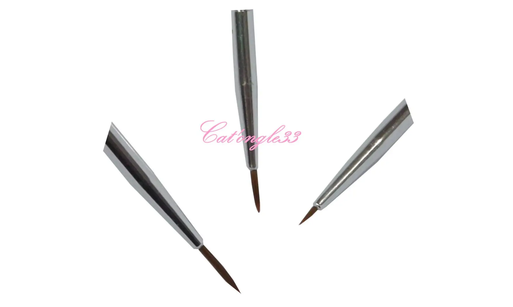 Lot de 3 pinceaux nail art fin
