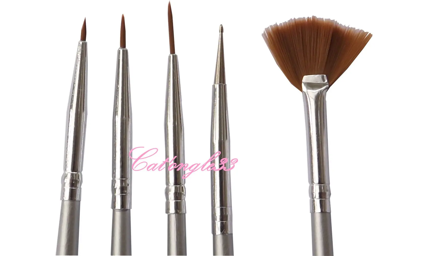 Lot de 5 pinceaux nail art