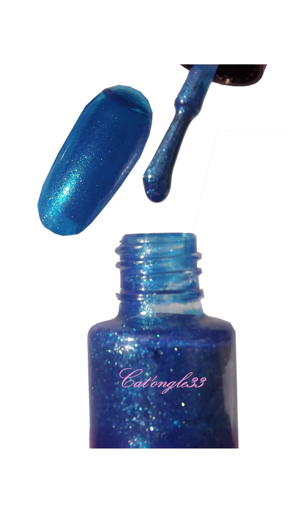 Mini vernis bleu scintillant