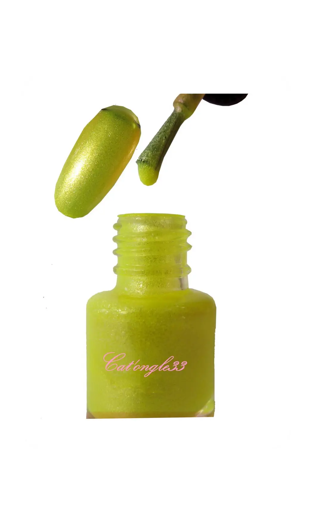 Mini vernis jaune scintillant néon