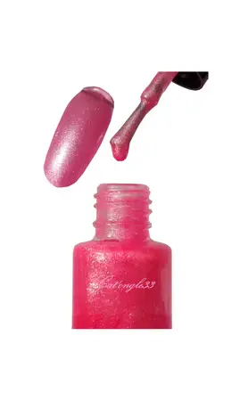Mini vernis rose scintillant néon
