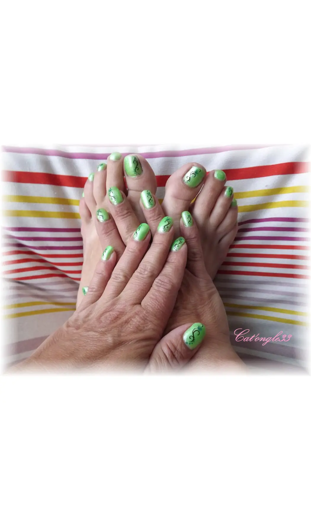 Mini vernis vert scintillant néon