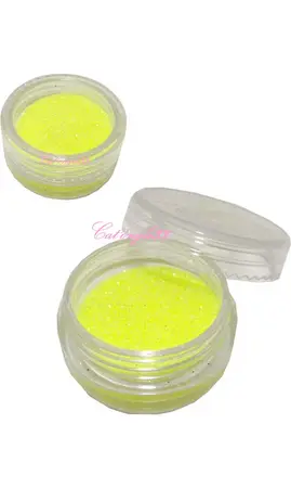 Paillettes fines néon jaune nail art