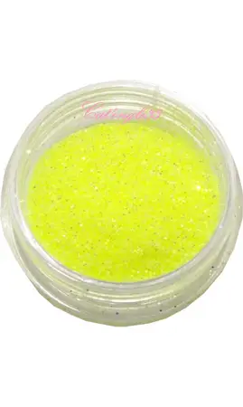 Paillettes fines néon jaune nail art