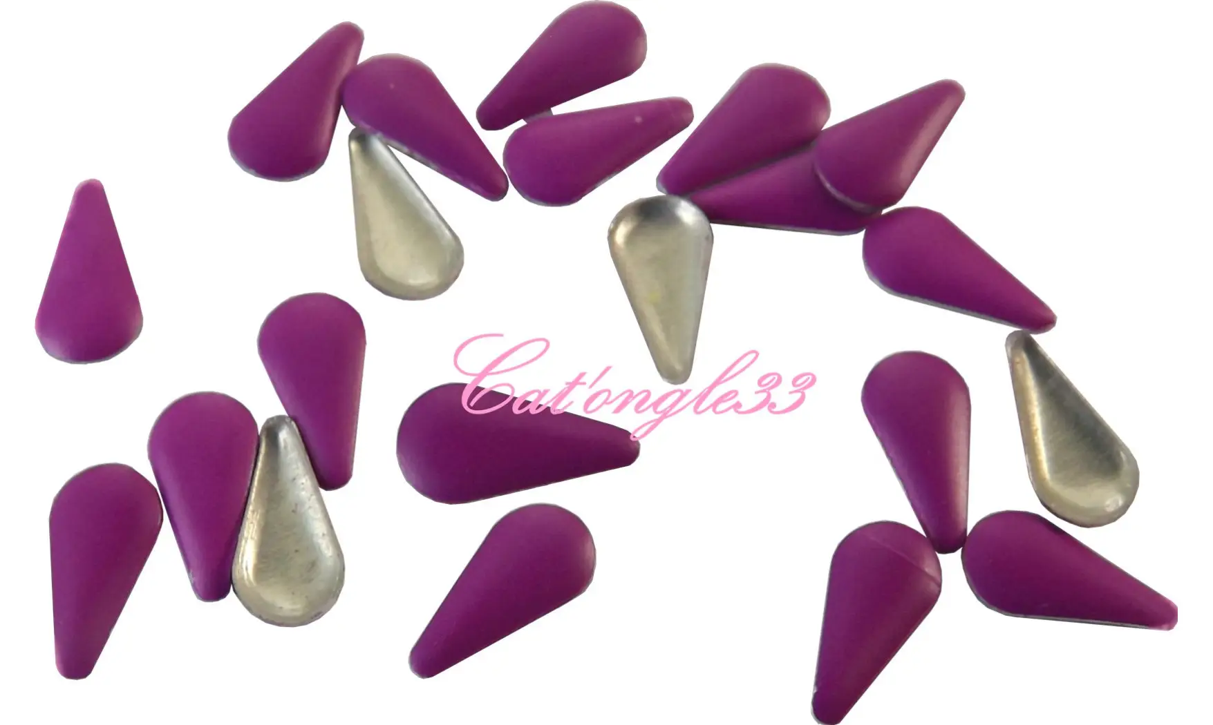 Studs goutte néon violet
