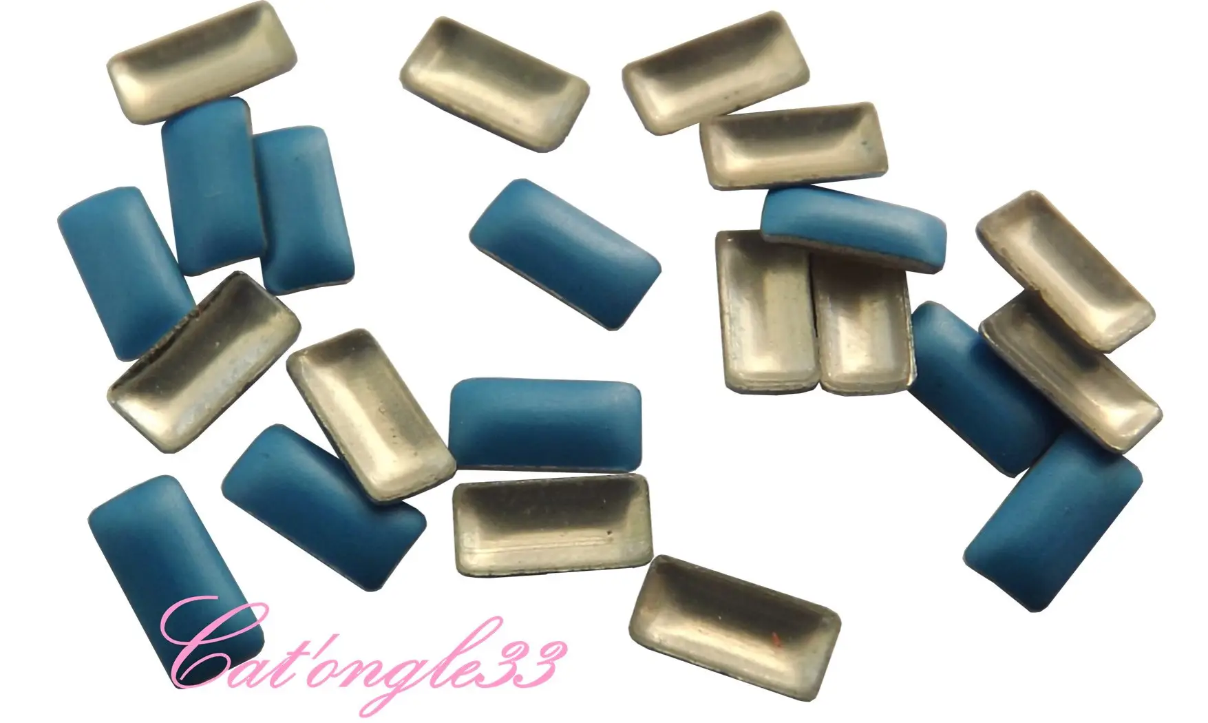 Studs rectangle néon bleu