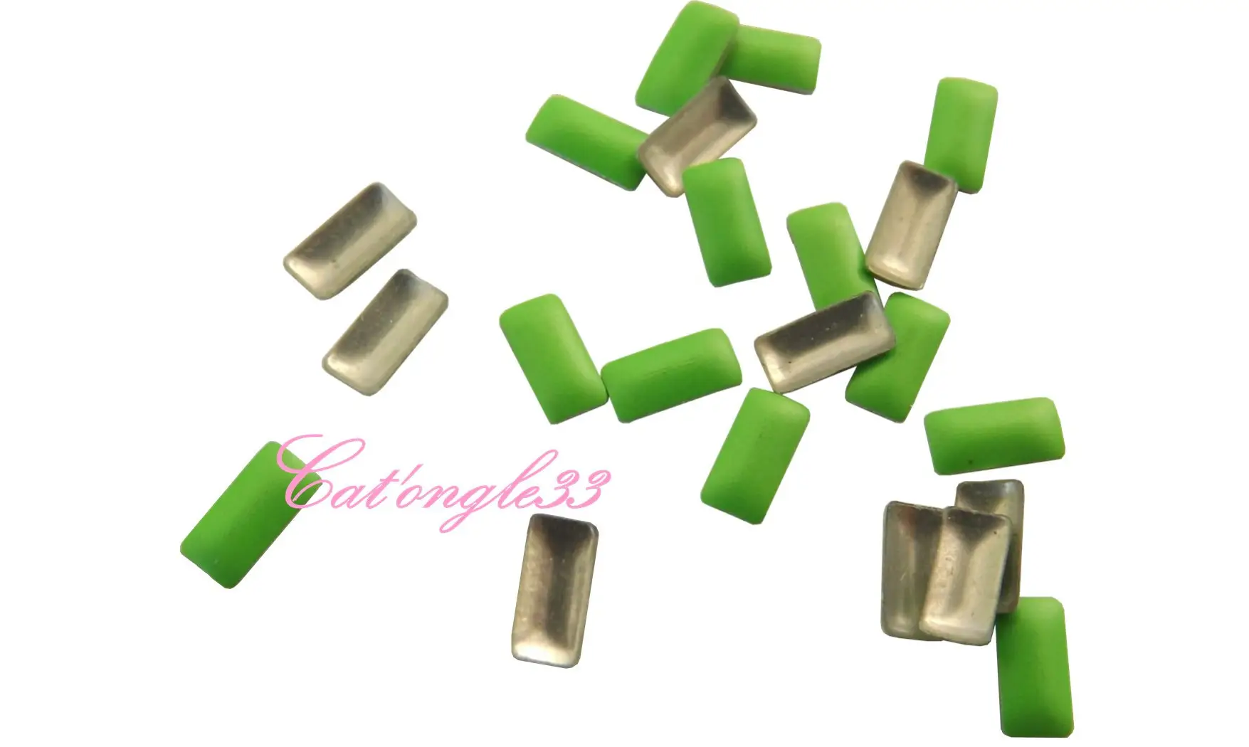 Studs rectangle néon vert