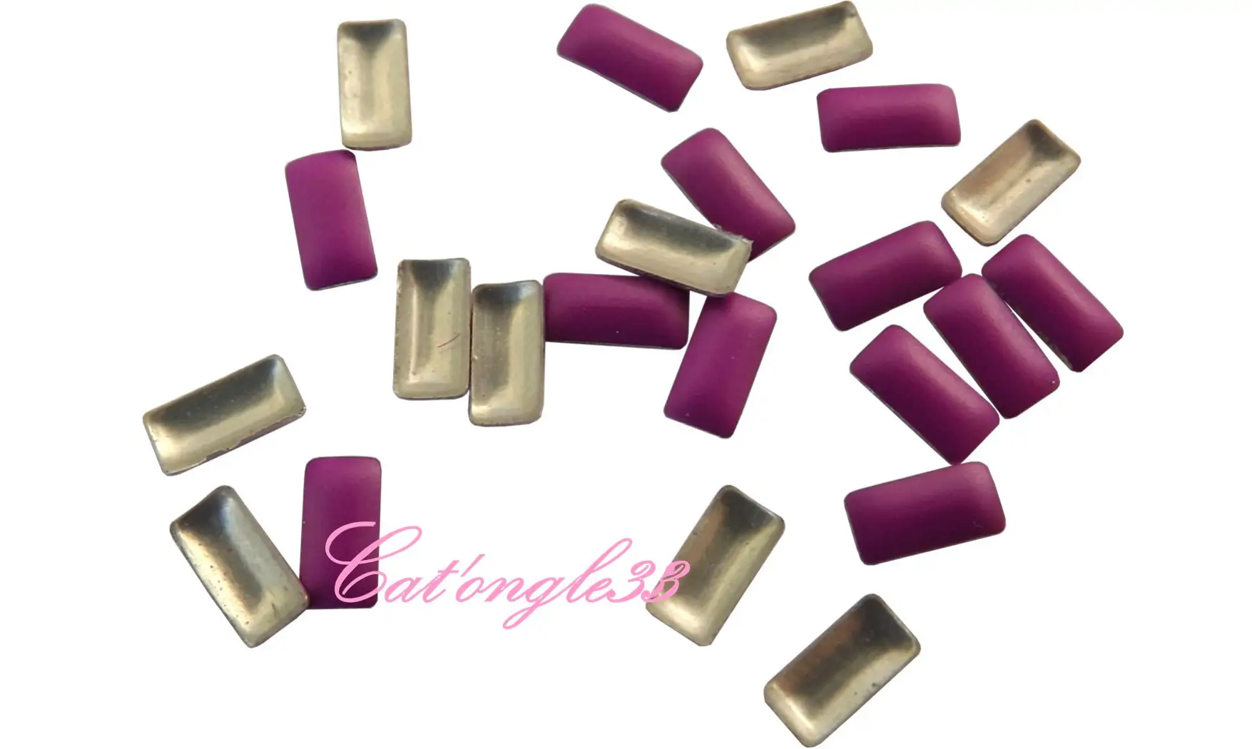 Studs rectangle néon violet