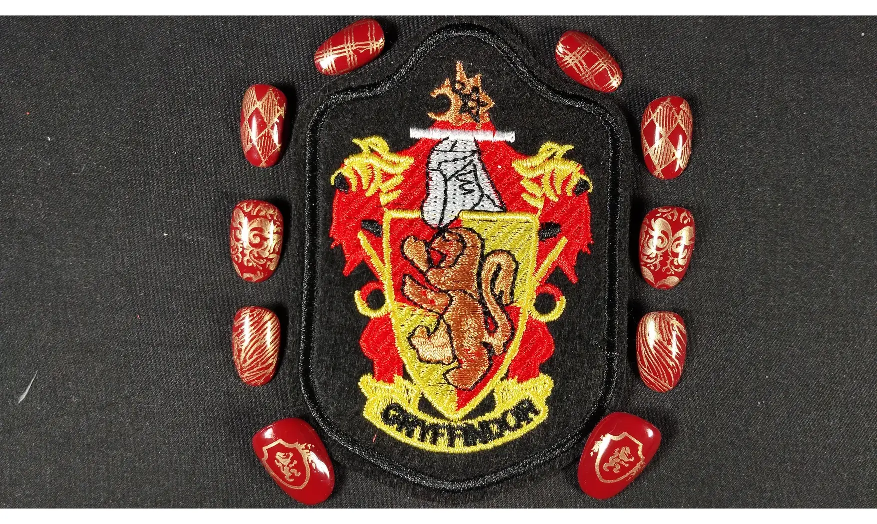 Press on nails Gryffondor HP - Taille M