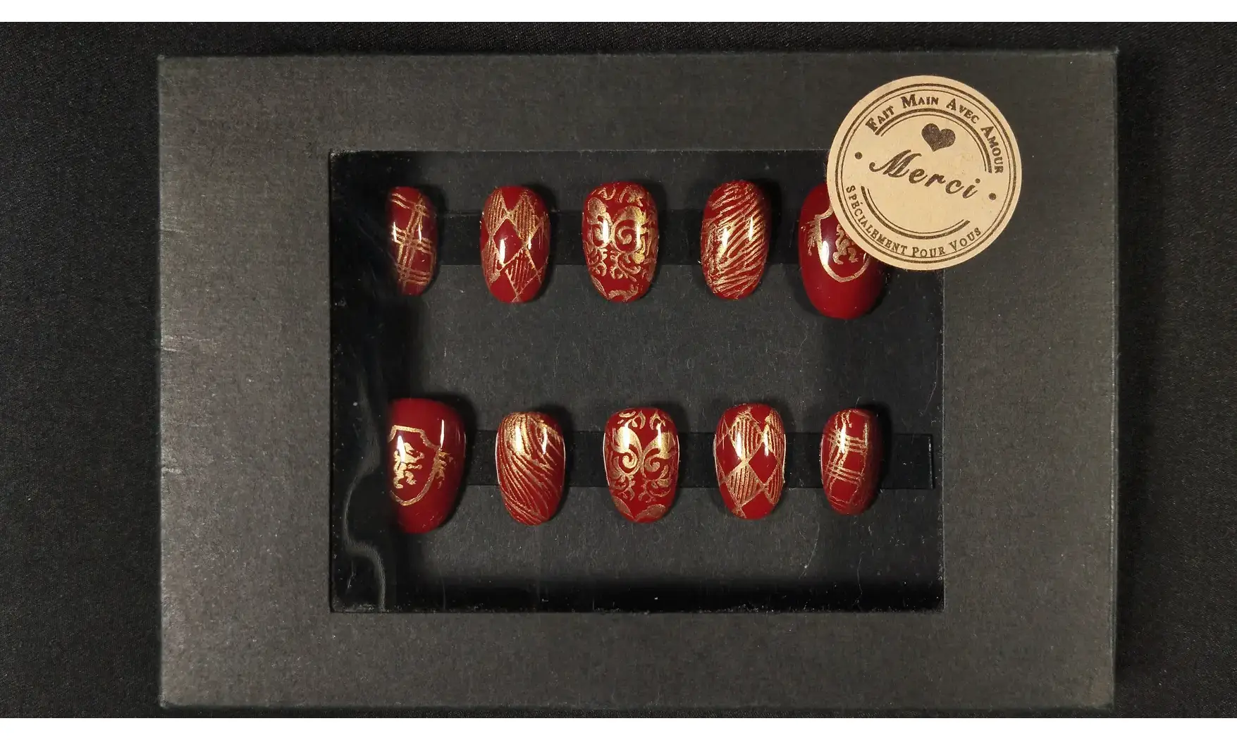 Press on nails Gryffondor HP - Taille M