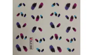 Water decal plume fuchsia bleu BLE1684