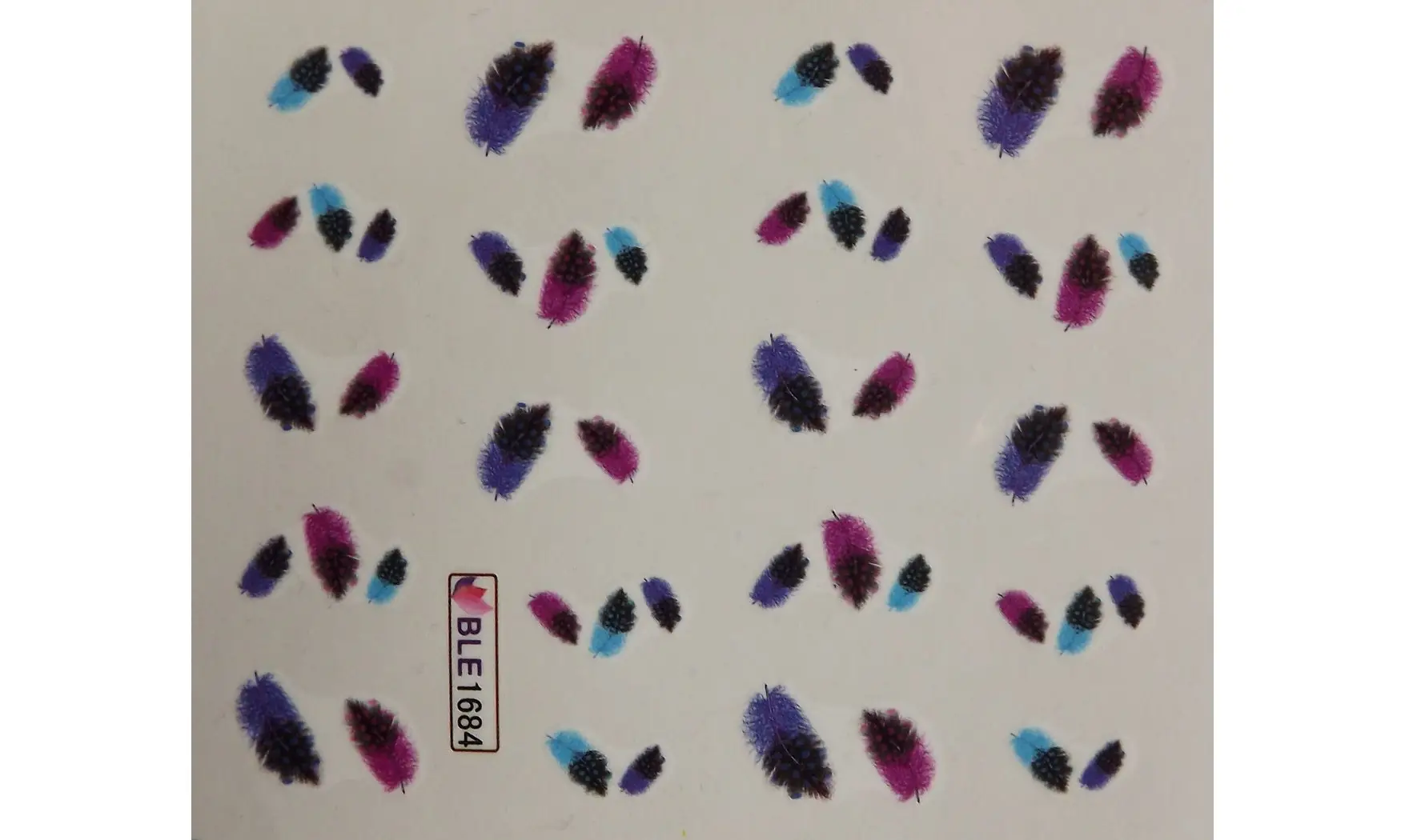 Water decal plume fuchsia bleu BLE1684