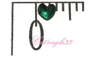 Strass cœur vert sapin