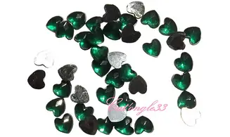 Strass cœur vert sapin