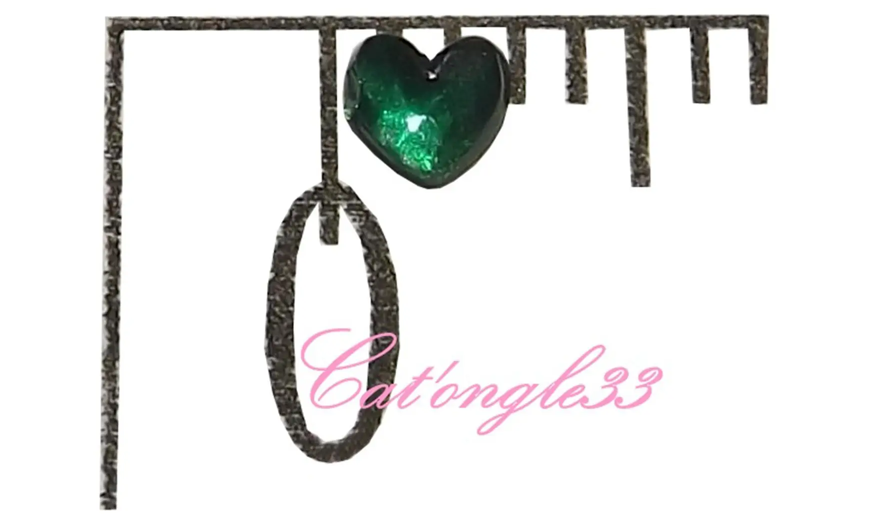 Strass cœur vert sapin