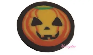 Baton fimo citrouille ronde fond noir