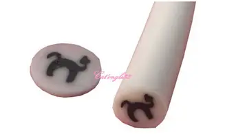 Baton fimo chat dos rond