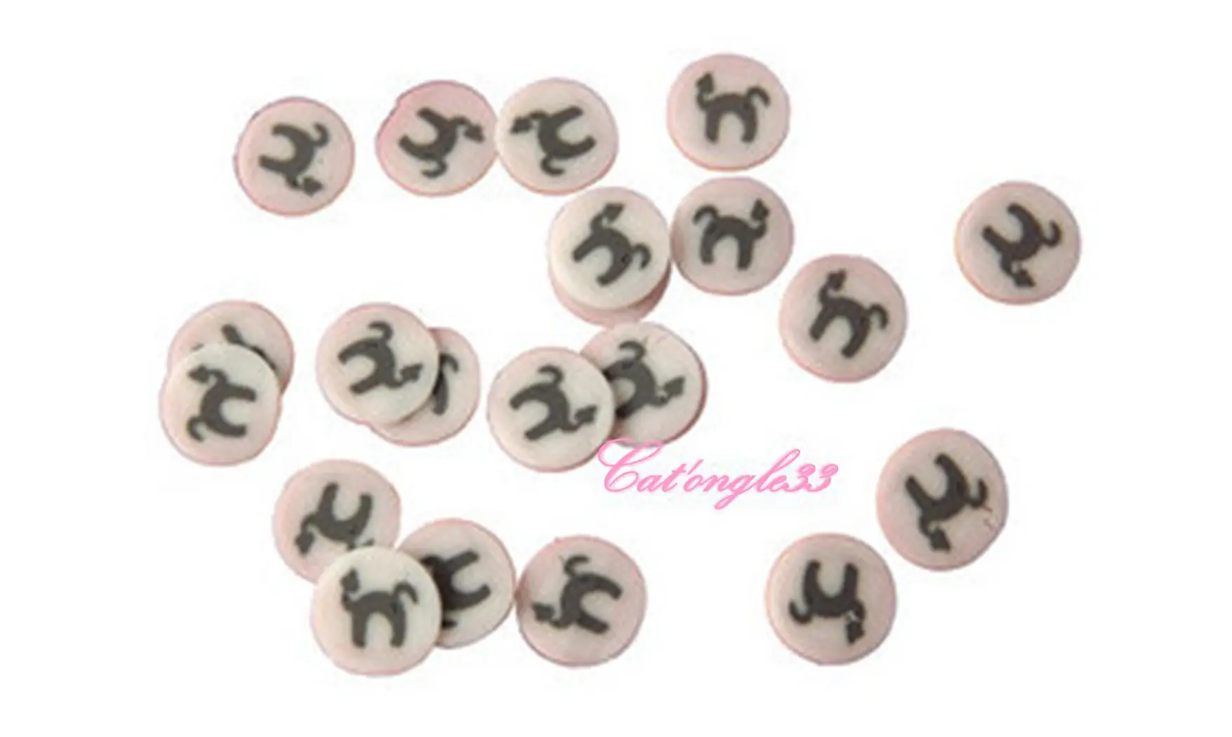 Sachet de fimo ongle chat dos rond