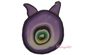 Baton fimo monstre cyclope violet