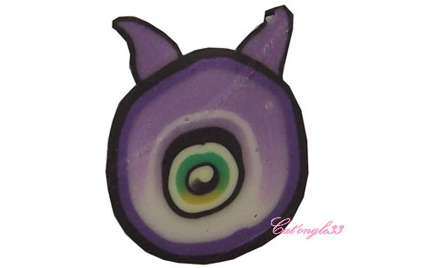 Baton fimo monstre cyclope violet