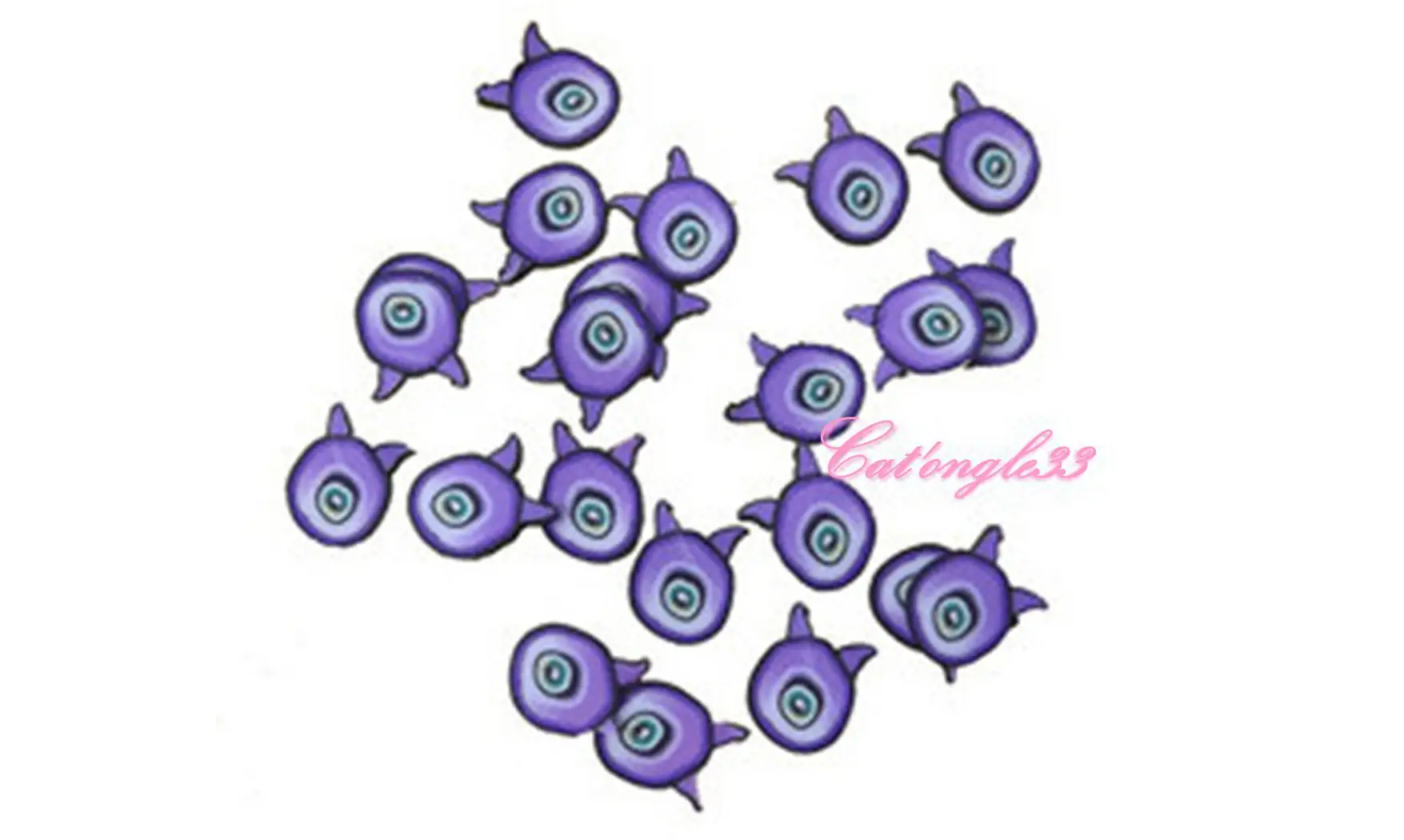 Sache de fimo monstre cyclope violet