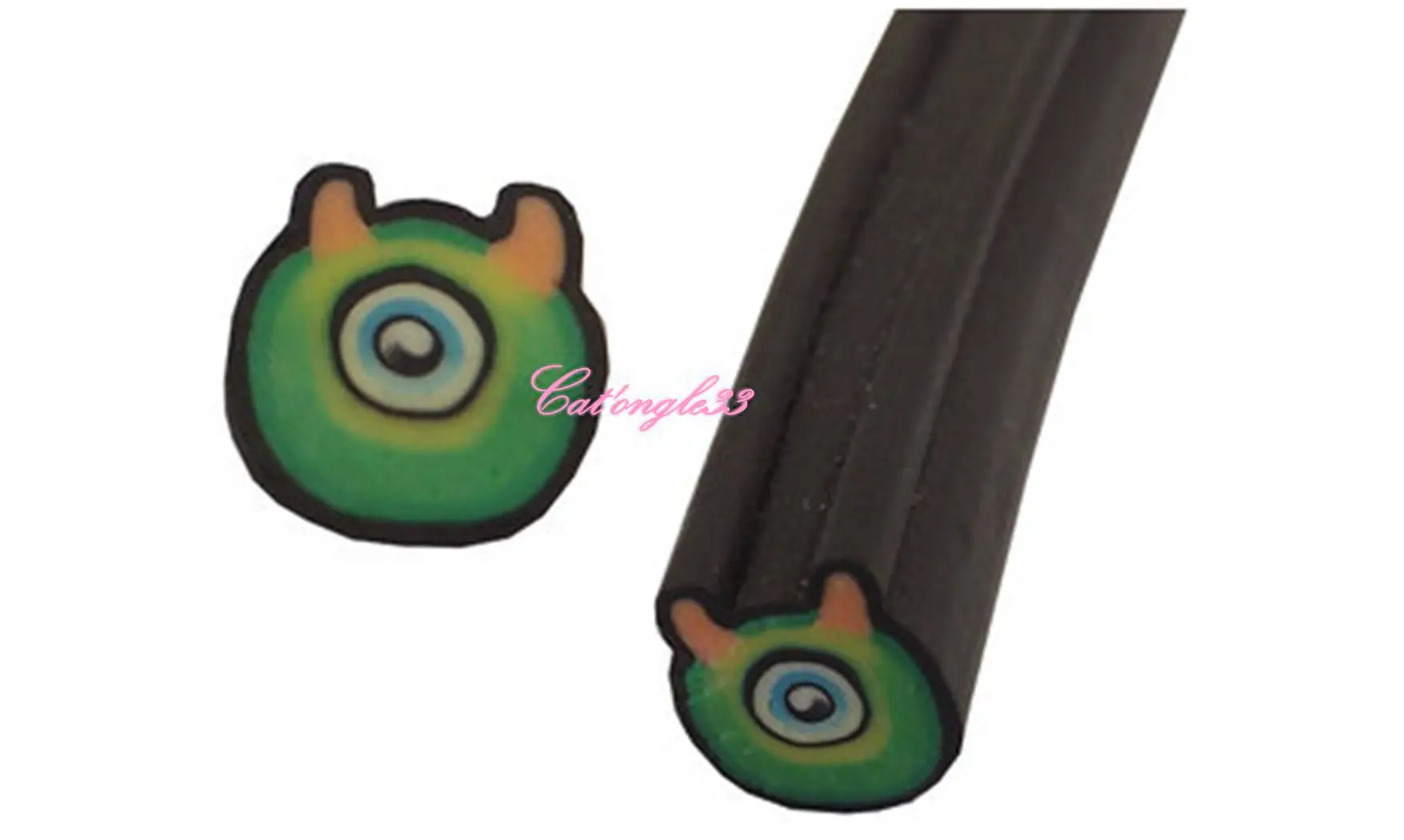 Baton fimo monstre cyclope vert