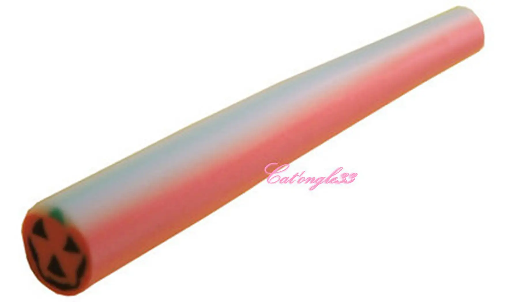 Baton fimo tête citrouille orange