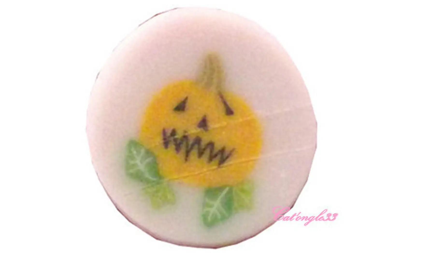 Baton fimo citrouille feuille