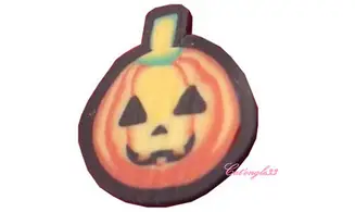 Sachet de fimo ongle citrouille tige