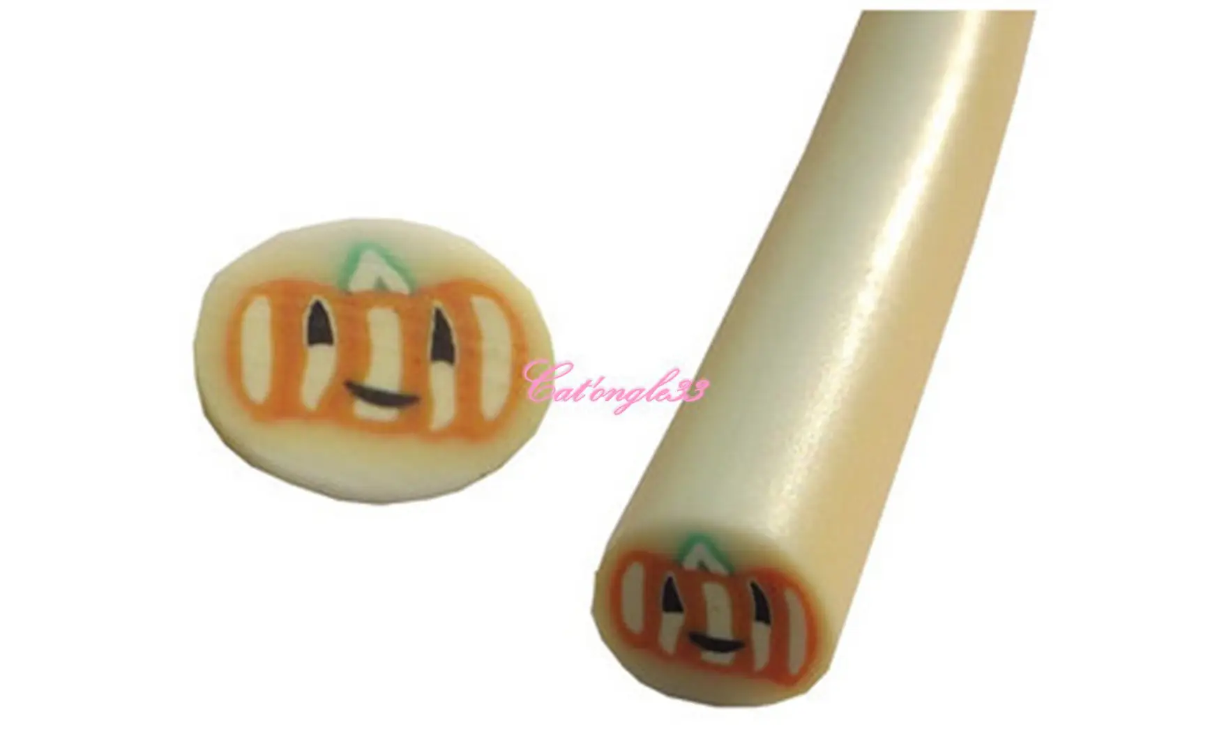 Baton fimo citrouille fond blanc