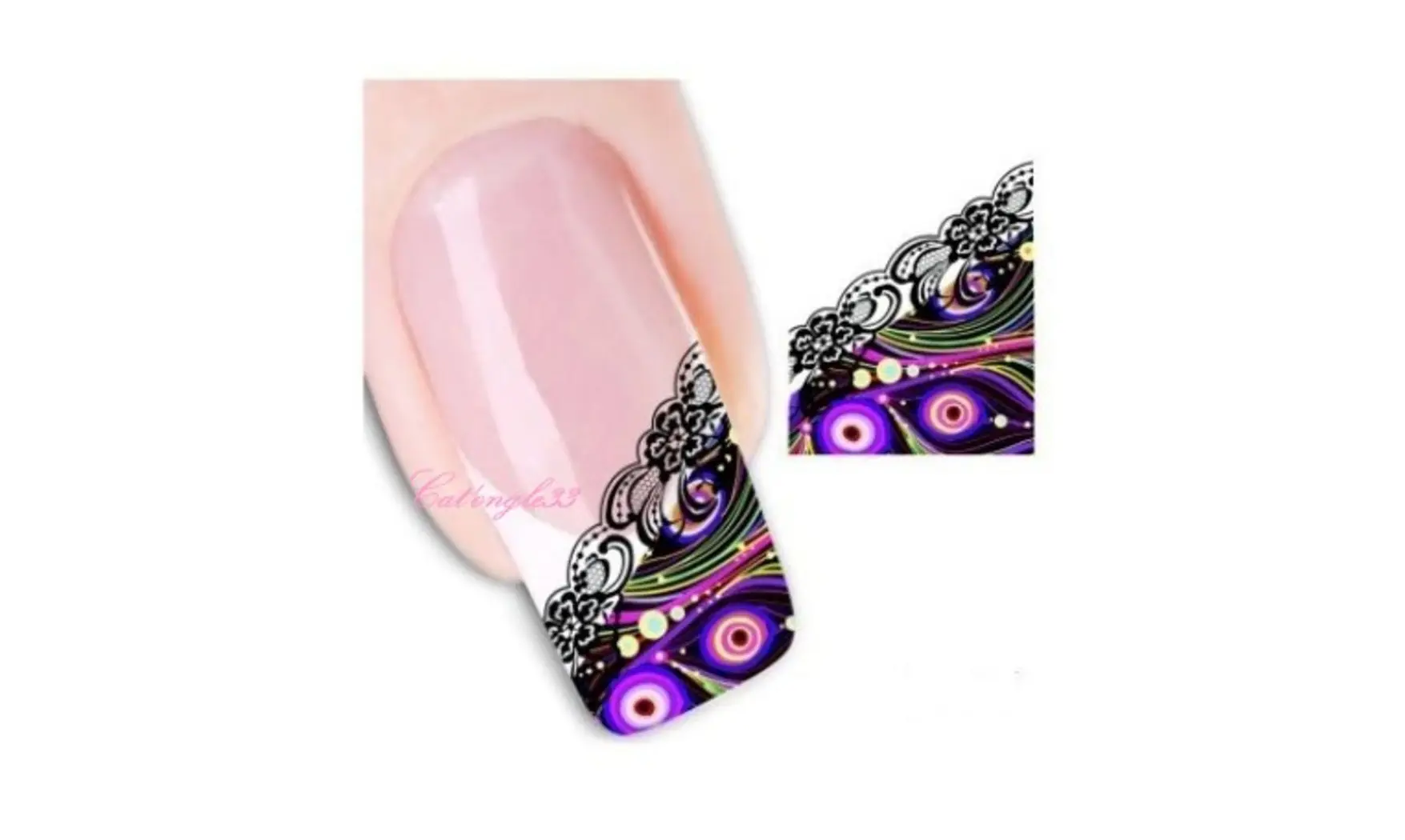 Water decal french noir rose XF1321