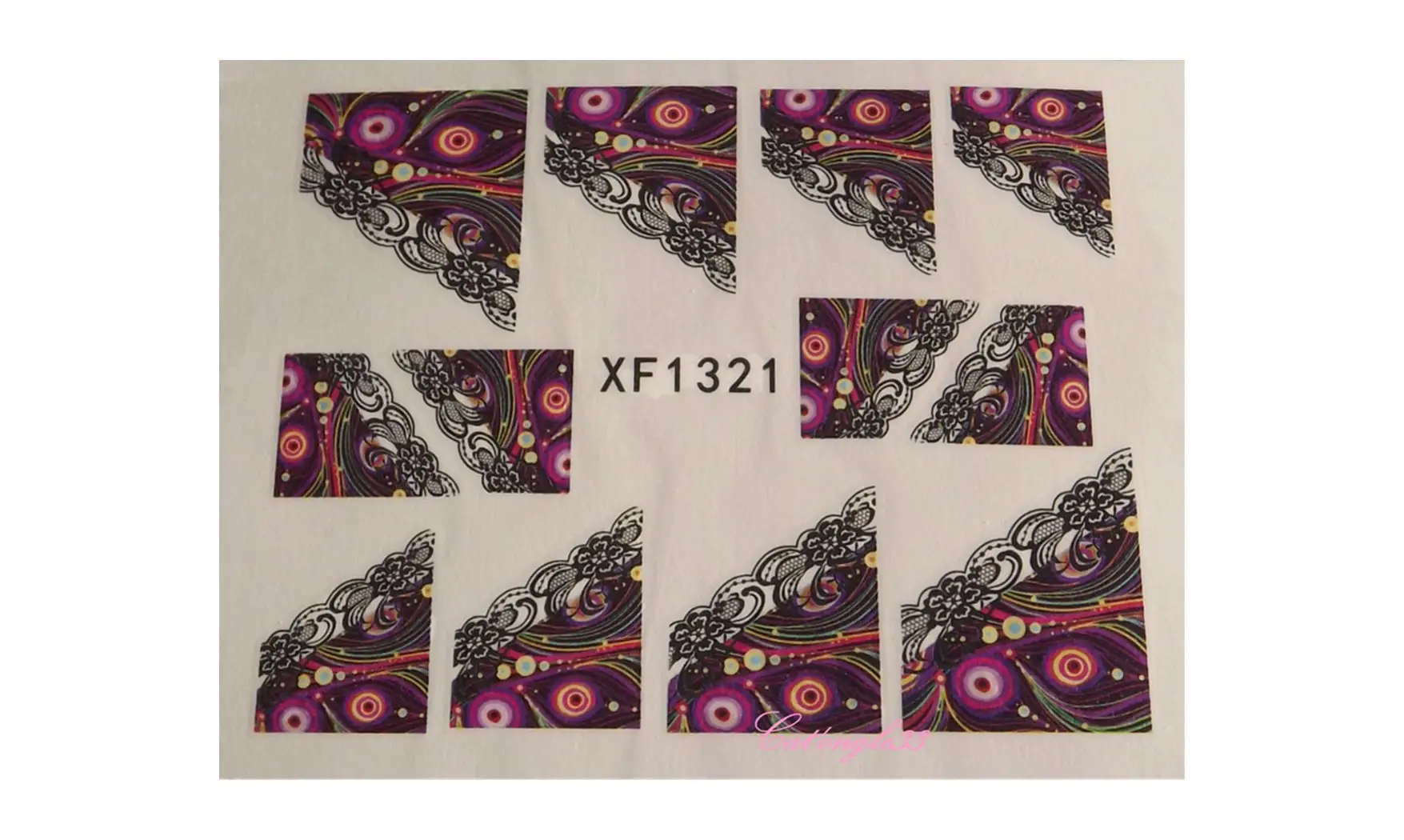 Water decal french noir rose XF1321