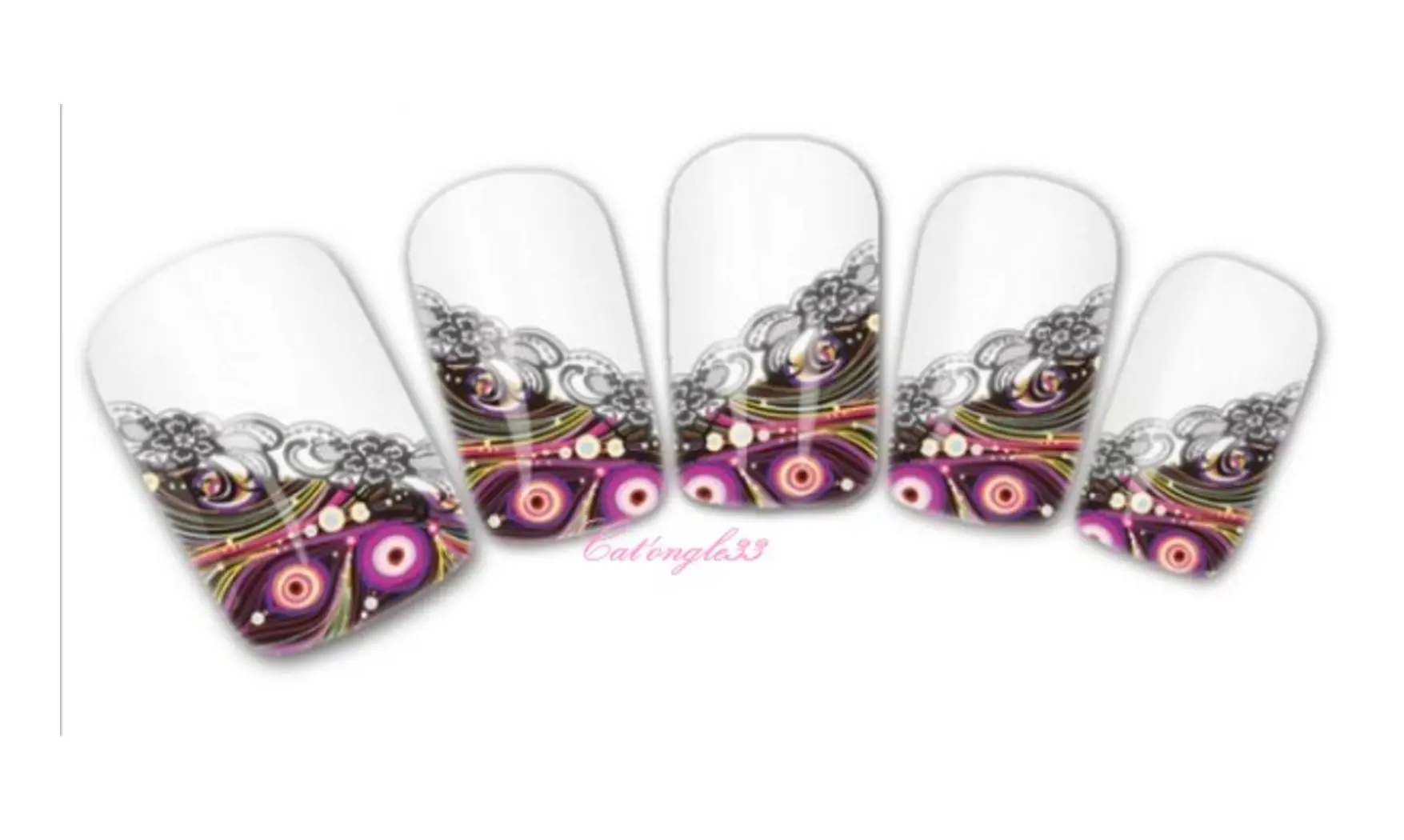 Water decal french noir rose XF1321