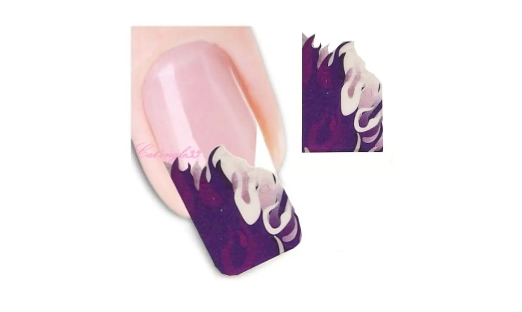 Water decal french flamme violet FC-012