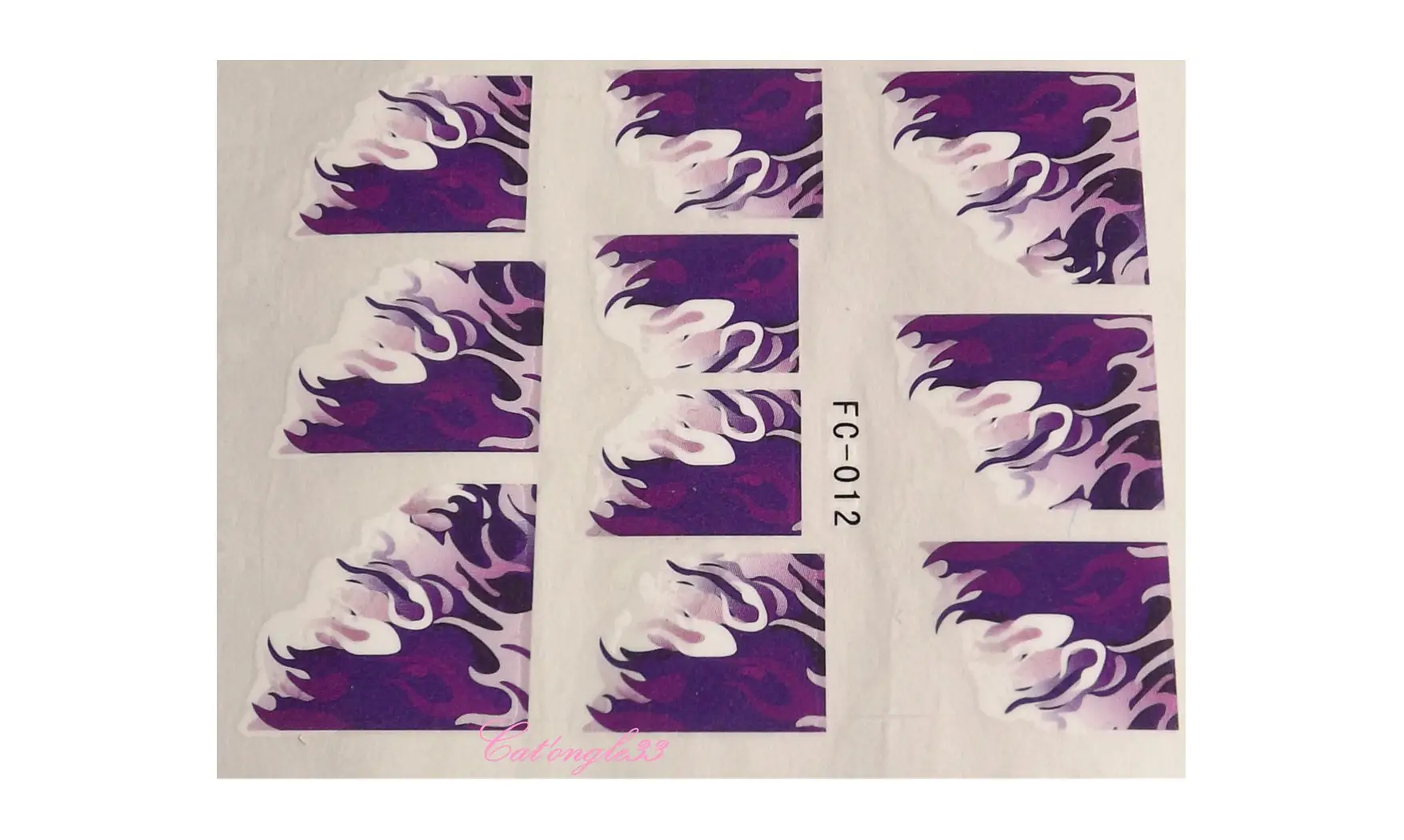 Water decal french flamme violet FC-012