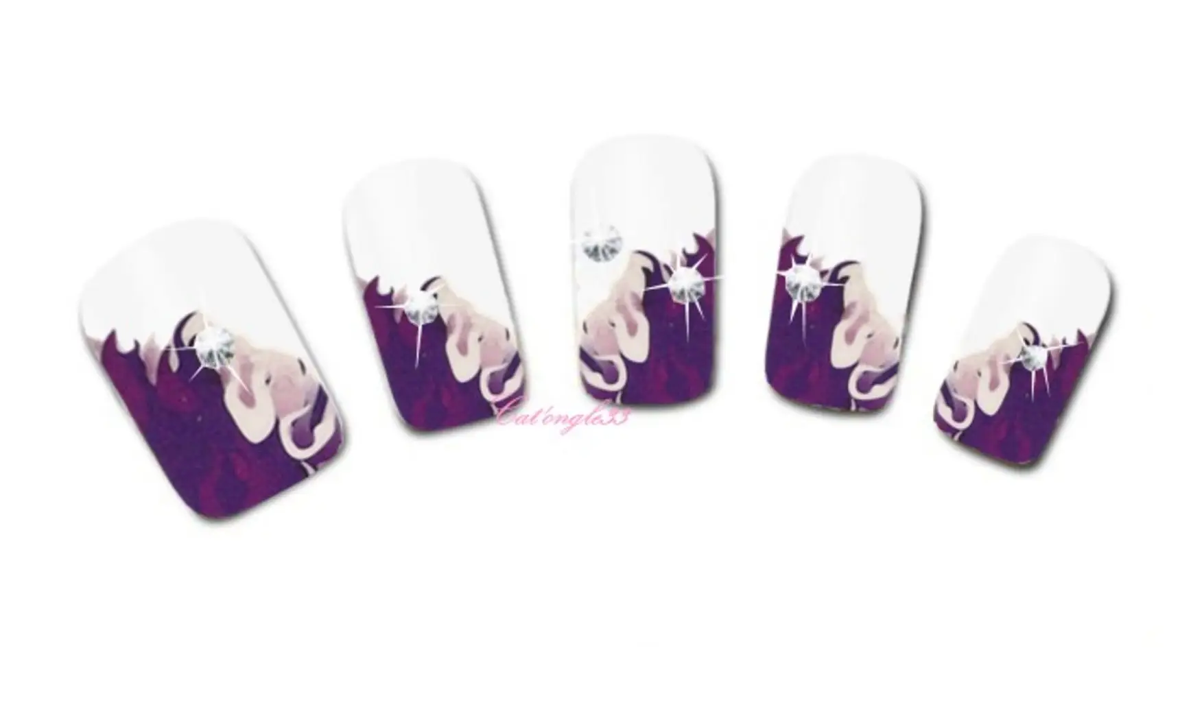 Water decal french flamme violet FC-012