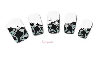 Water decal french bleu vert noir FC-015
