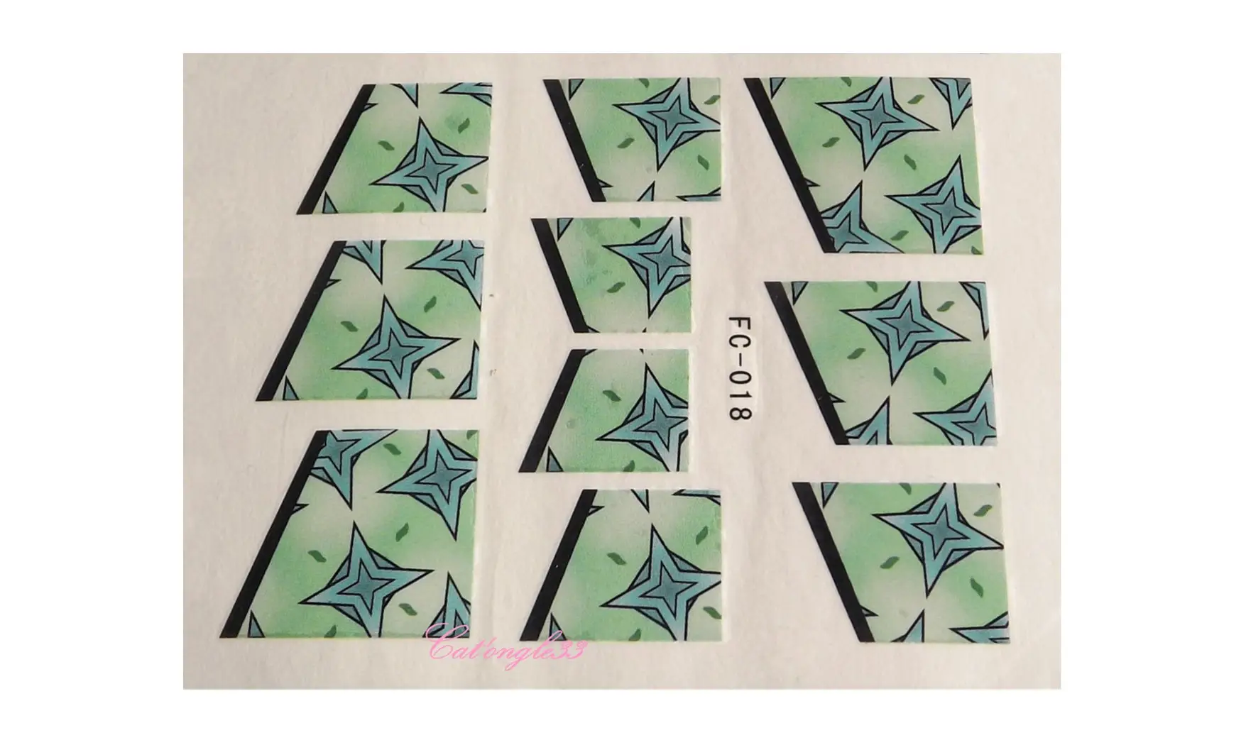 Water decal french vert étoile FC-018