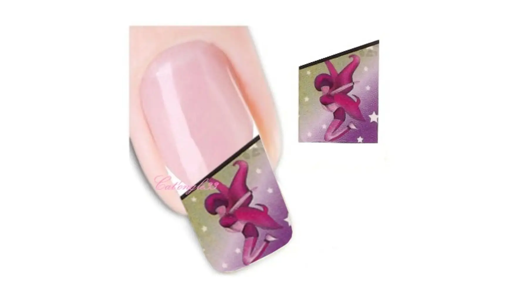Water decal french fée rose FC-023